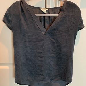 H&M V-Neck Blouse Top with Cap Sleeves Size 4
